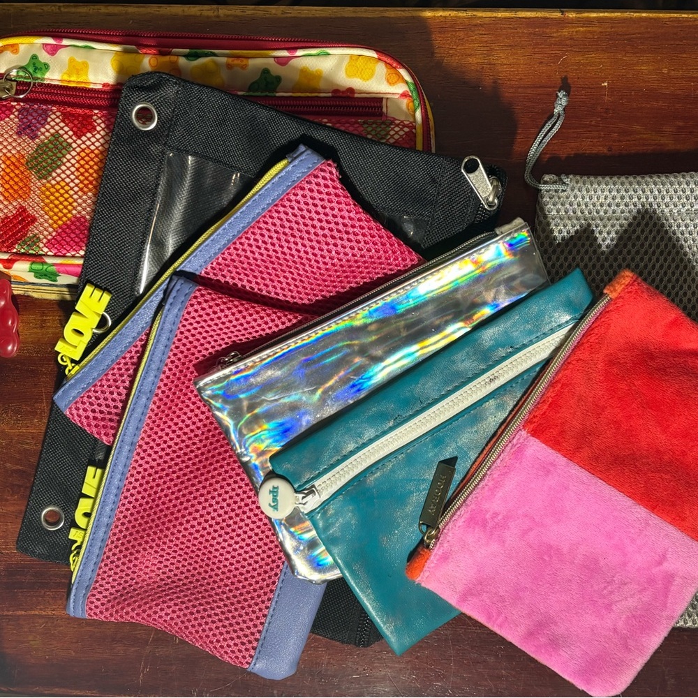 Colorful Zippered Pouches Set